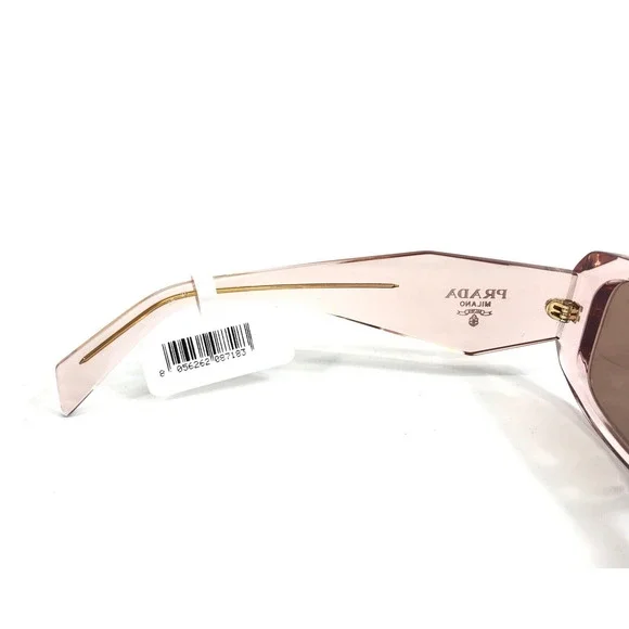 Prada Sunglasses SPR17W-F 19Q-10D Transparent Peach Asian Fit with Brown Lenses - Picture 11 of 13